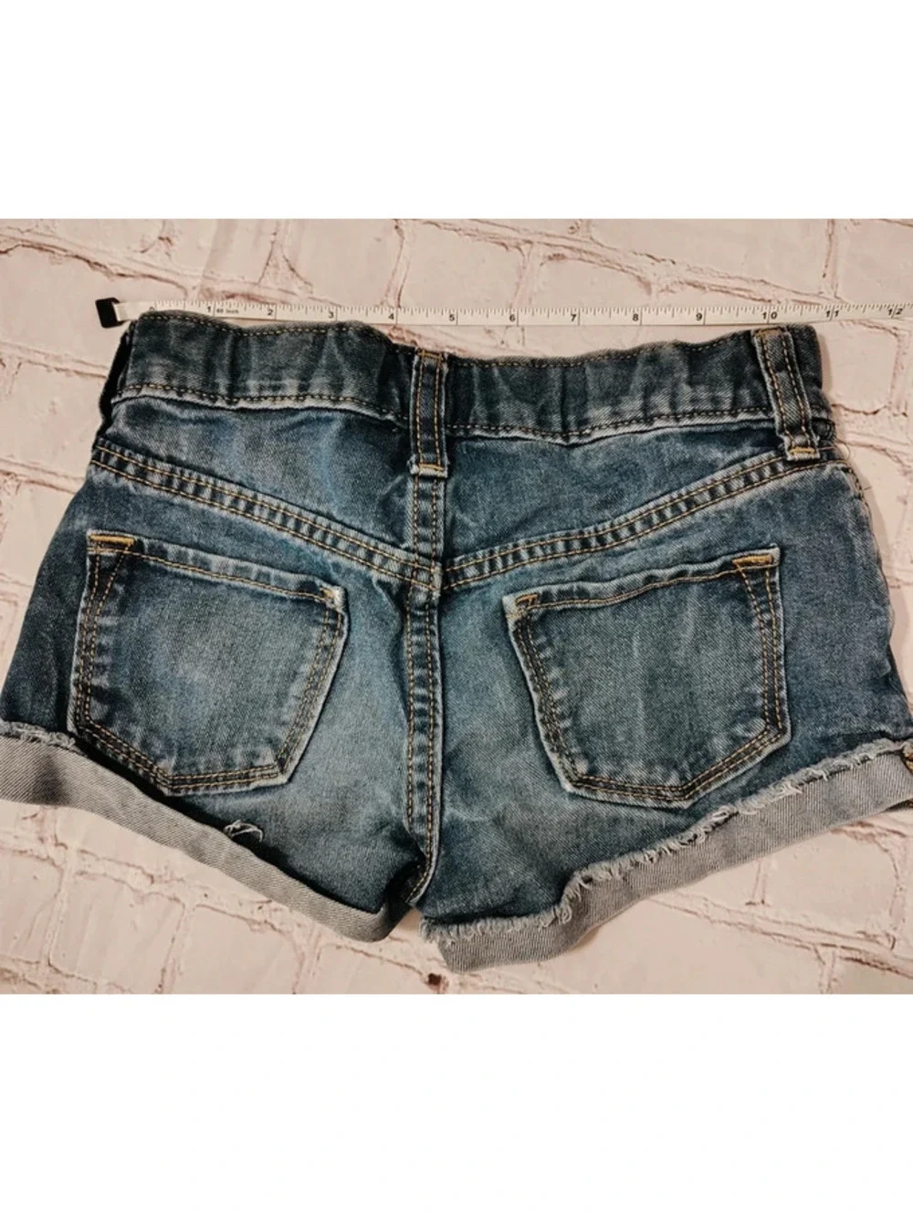 Old Navy Girls Denim Cutoff Shorts Blue Jean Frayed Cuffed Hem Size 10